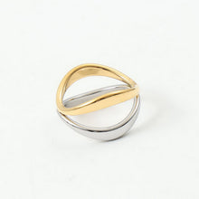 Load image into Gallery viewer, 18K gold stainless steel curved two-color ring