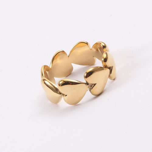 A heart-shaped ring made of titanium steel