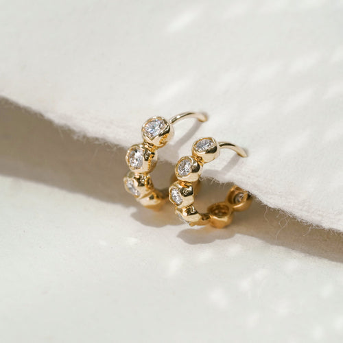 18K gold copper micro-inlaid zircon small ear buckles