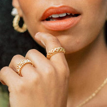 Load image into Gallery viewer, Golden stainless steel 18k gold ring