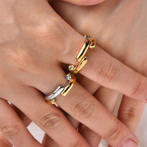 Stainless steel color-blocking ring