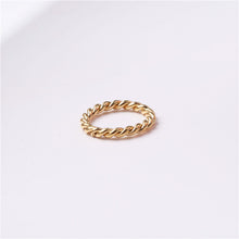 Load image into Gallery viewer, Golden titanium steel twist ring