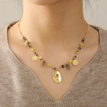 Load image into Gallery viewer, Natural African pine 8-pointed star pendant necklace