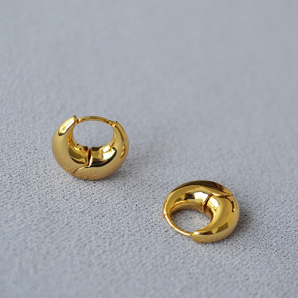 Brass gold-plated round ear buckles