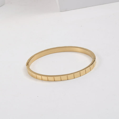 18K gold stainless steel checkered bracelet