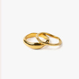 A simple stainless steel ring set of 2 pieces