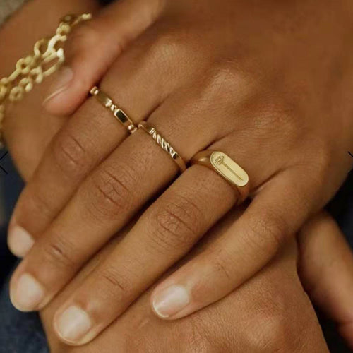 18K gold titanium steel Daisy ring