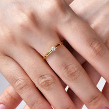 Load image into Gallery viewer, 18K copper gold-plated slightly set zircon ring