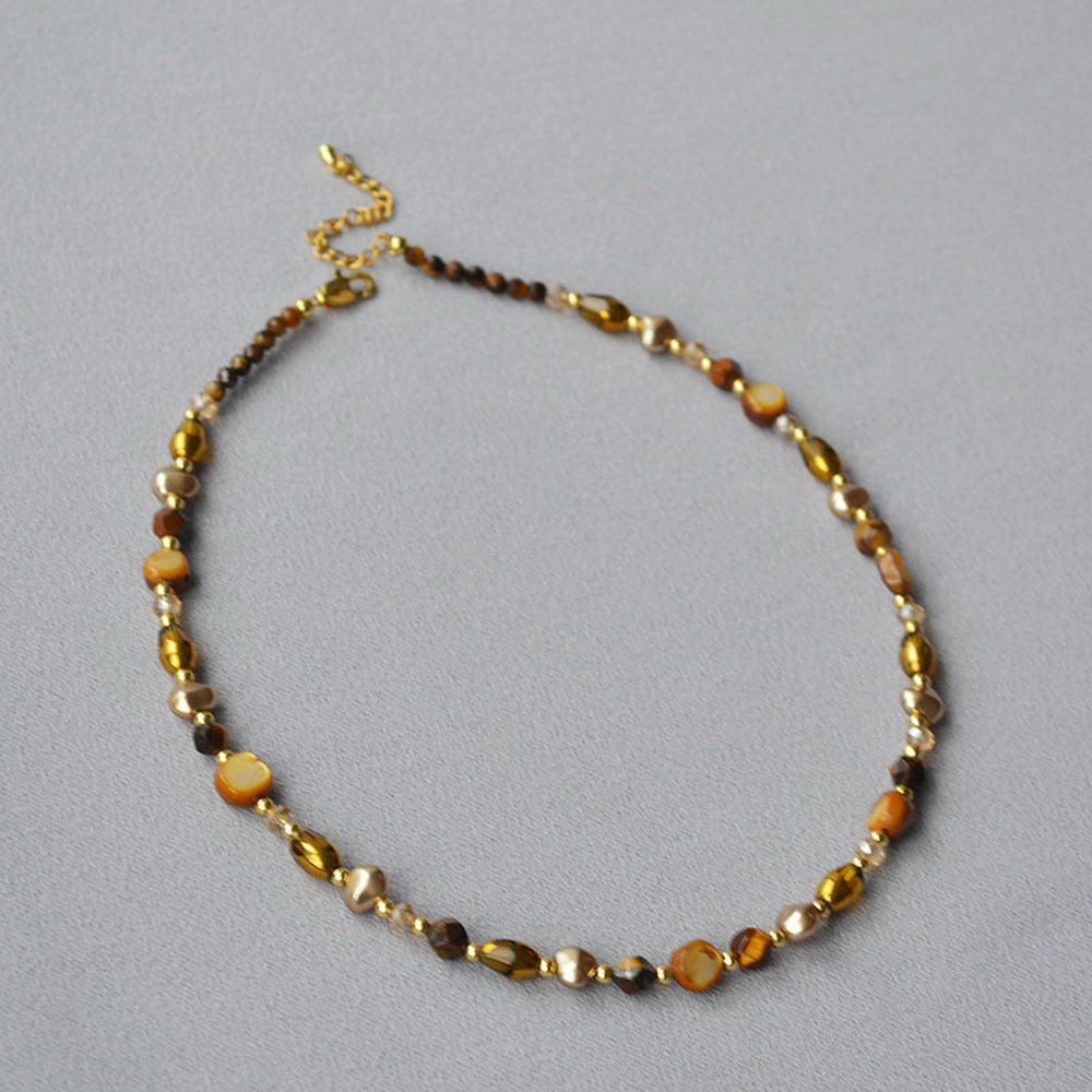 Tiger's eye stone bead necklace