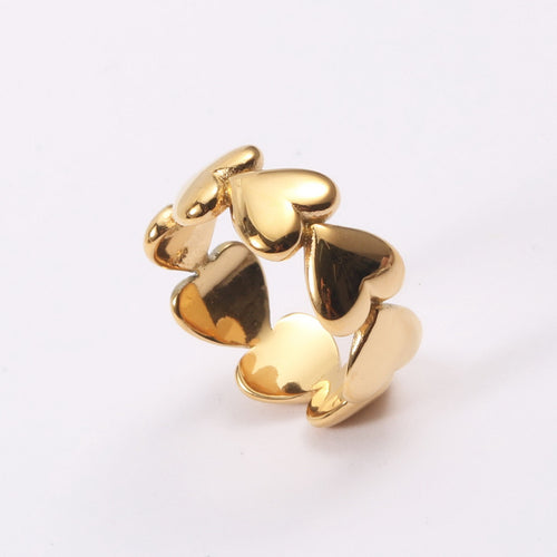 A heart-shaped ring made of titanium steel