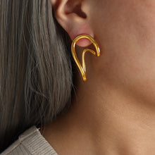 Load image into Gallery viewer, Golden stainless steel irregular-shaped encircling exaggerated earrings