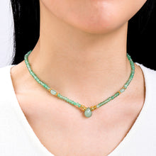 Load image into Gallery viewer, Green Dongling Natural stone handcrafted beaded necklace