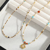 A natural stone handcrafted beaded necklace