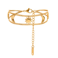 Load image into Gallery viewer, 18K gold stainless steel Sun and Moon bracelet