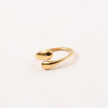 Load image into Gallery viewer, 18K gold stainless steel double-ended arc-shaped opening ring