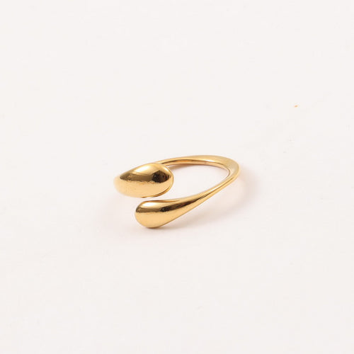 18K gold stainless steel double-ended arc-shaped opening ring