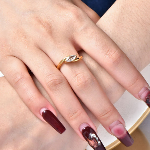 Stainless steel zirconium-encrusted ring