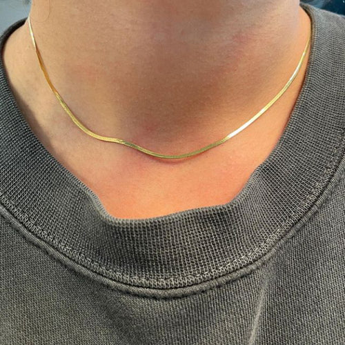 Golden snake chain necklace