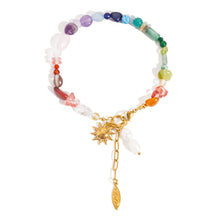 Load image into Gallery viewer, 18K gold stainless steel freshwater pearl turquoise star pendant bracelet