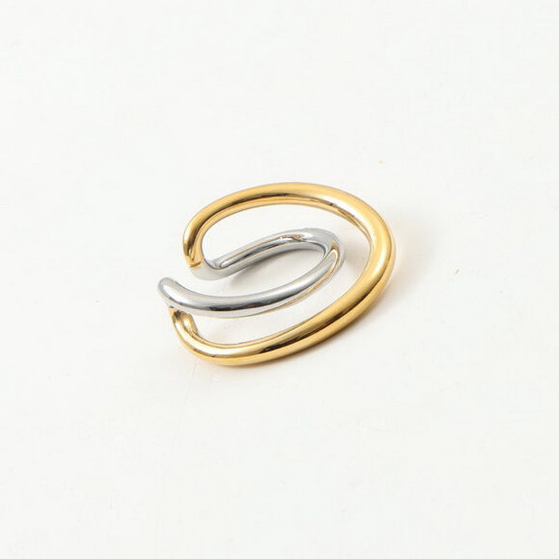 Stainless steel two-color spliced open ring