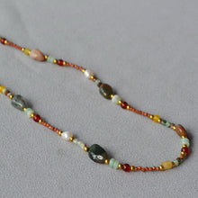 Load image into Gallery viewer, Colorful natural stone beaded necklace