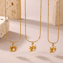 Load image into Gallery viewer, Stainless steel 18K real gold sunflower beaker necklace collarbone chain