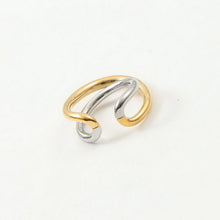 Load image into Gallery viewer, Stainless steel two-color spliced open ring