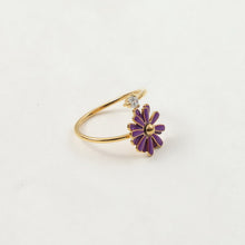 Load image into Gallery viewer, 18K gold stainless steel double-layer rotatable Daisy ring