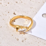 Stainless steel zirconium-encrusted ring