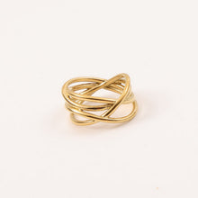 Load image into Gallery viewer, One stainless steel wound and hollowed-out line ring