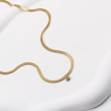 Load image into Gallery viewer, Flat snake chain stainless steel with 18k gold