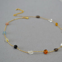 Load image into Gallery viewer, Irregular crystal stone pearl beaded necklace