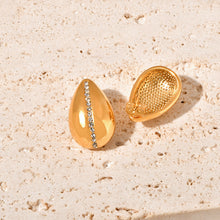 Load image into Gallery viewer, Stainless steel teardrop-shaped slightly set zircon stud earrings