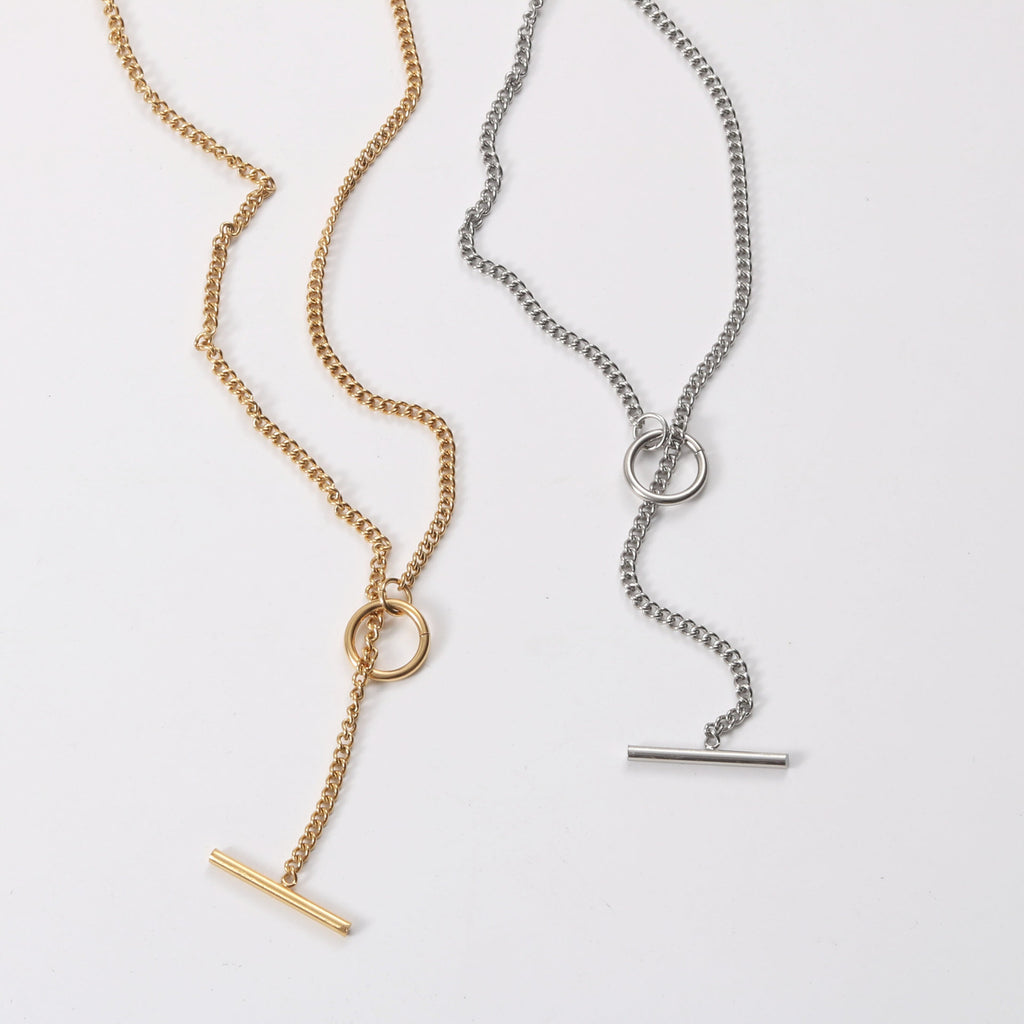 Stainless steel OT buckle necklace