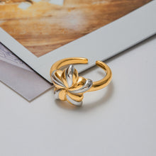 Load image into Gallery viewer, An 18K gold, stainless steel, gold and silver color-matched five-pointed star opening ring