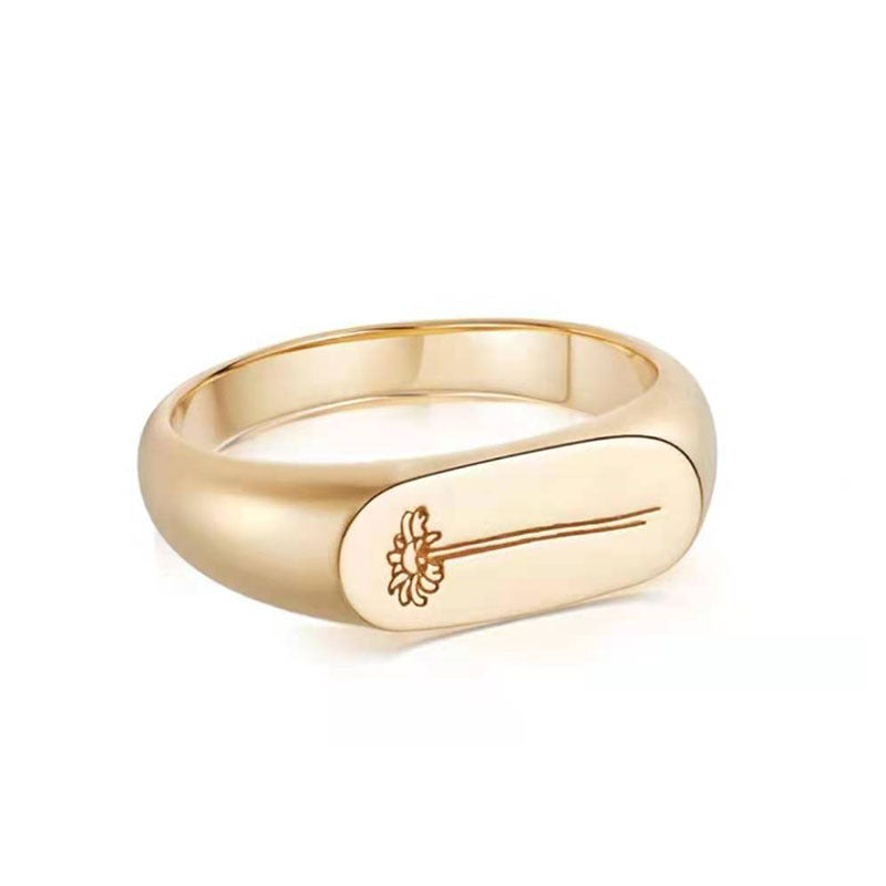 18K gold titanium steel Daisy ring