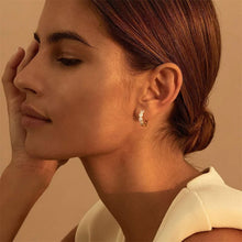 Load image into Gallery viewer, White zircon full-diamond hollowed-out round mini copper ear buckles