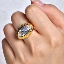 Load image into Gallery viewer, 18K gold stainless steel ring set with zirconium