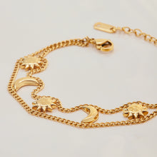 Load image into Gallery viewer, 18K gold stainless steel Sun and Moon bracelet