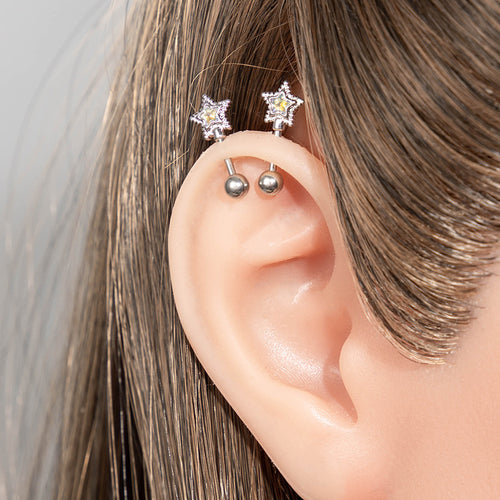 Stainless steel dazzling star-shaped screw cartilage through harsh bone nails