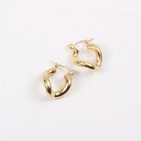 U-shaped geometrically irregular stainless steel earrings