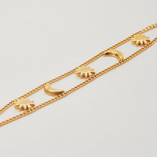 Load image into Gallery viewer, 18K gold stainless steel Sun and Moon bracelet