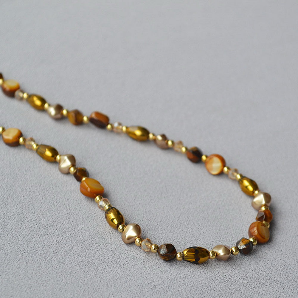 Tiger's eye stone bead necklace