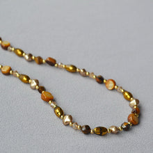 Load image into Gallery viewer, Tiger&#39;s eye stone bead necklace