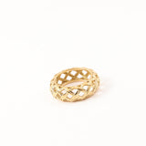 Golden stainless steel 18k gold ring