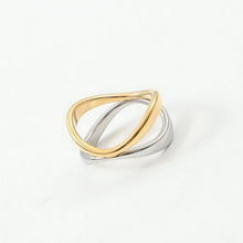 Load image into Gallery viewer, 18K gold stainless steel curved two-color ring