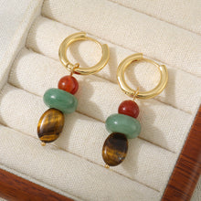 Load image into Gallery viewer, Colored natural stone beaded earrings