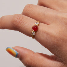 Load image into Gallery viewer, Stainless steel red agate ring