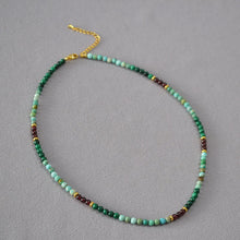Load image into Gallery viewer, Malachite garnet turquoise beaded necklace