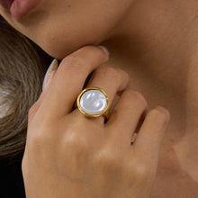 Load image into Gallery viewer, Stainless steel white beaded ring